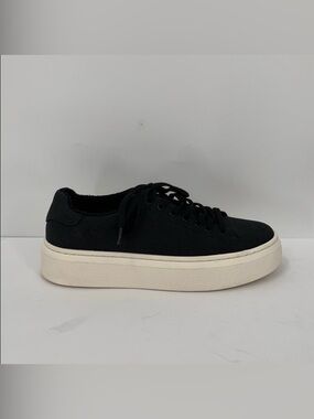 Abeo Jump street platform sneakers shoe lace-up tie black canvas comfort 6.5